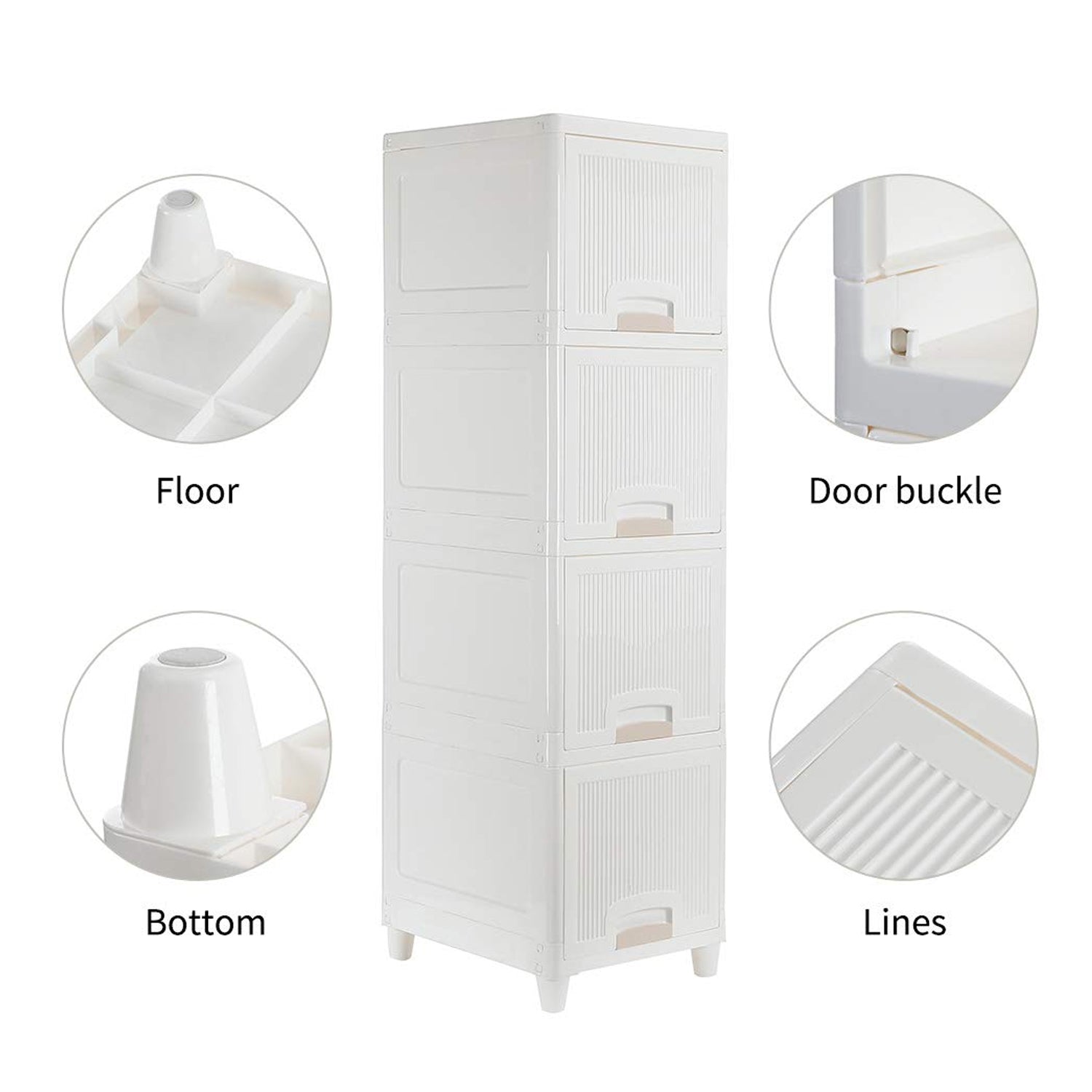 Multipurpose Storage Cabinet, Storage Solutions plastic drawers || Multi Layer Wardrobe Storage Drawers || Foldable Multipurpose Drawer Units For Kitchen, Bathroom, Bedroom, Cloth (4 Layer) - Discount Karo