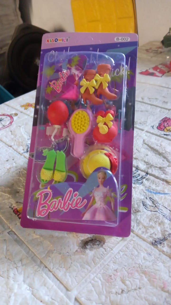 Fancy & Stylish Mini Erasers for Kids (9 Pc Set) - Fun Designs, Party Favors - Discount Karo