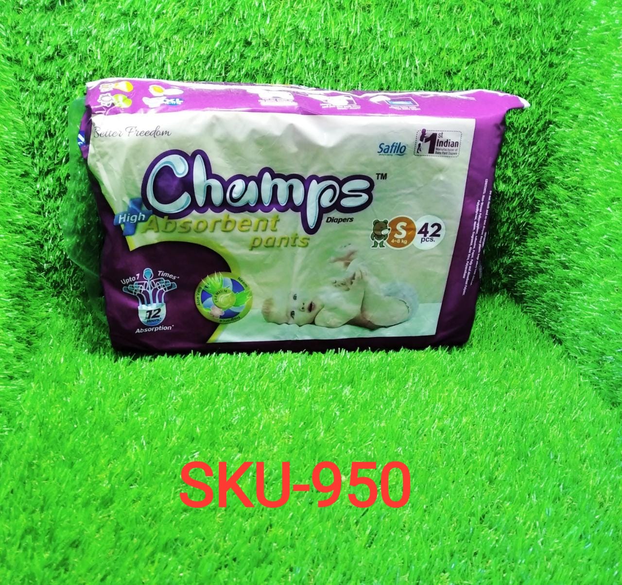 Premium Champs High Absorbent Pant Style Diaper (Small Size / 42 Pcs) - Discount Karo