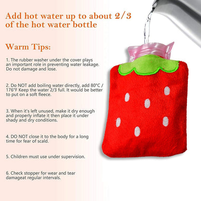 Strawberry Design Relief: Mini Hot Water Bag for Neck & Shoulders - Discount Karo