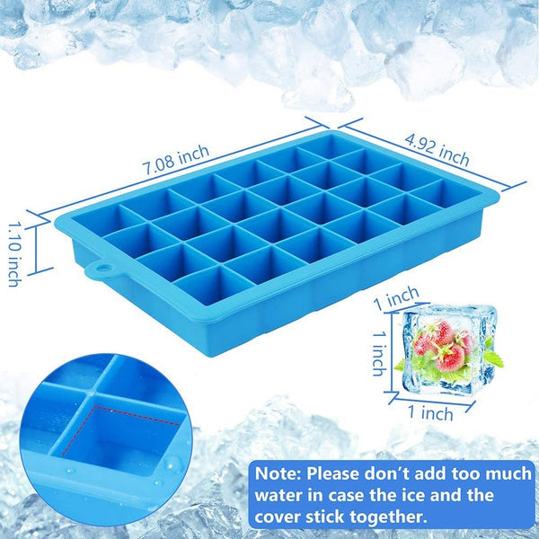 Silicone Ice Cube Trays 24 Cavity Per Ice Tray [Multicolour] - Discount Karo