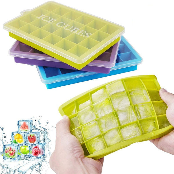 Silicone Ice Cube Trays 24 Cavity Per Ice Tray [Multicolour] - Discount Karo