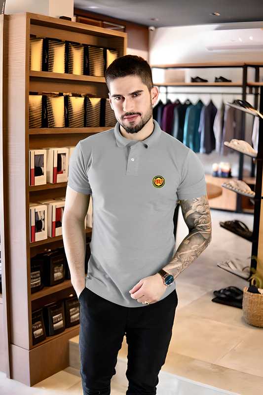 Cotton Solid Half Sleeves Mens Polo T-Shirt