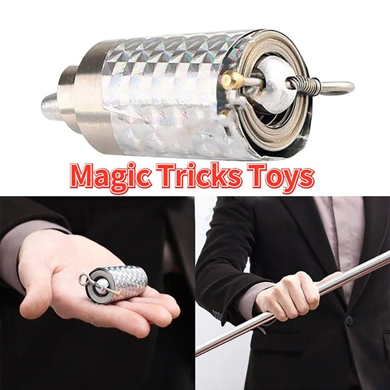 Magic Toy Metal High Elasticity Steel Silver Appearing Cane Magic Toy Magic Steel - Discount Karo