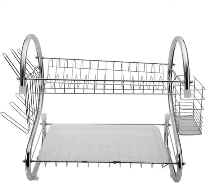 STAINLESS STEEL RECTANGLE DISH DRAINER RACK / BASKET WITH DRIP TRAY - Discount Karo