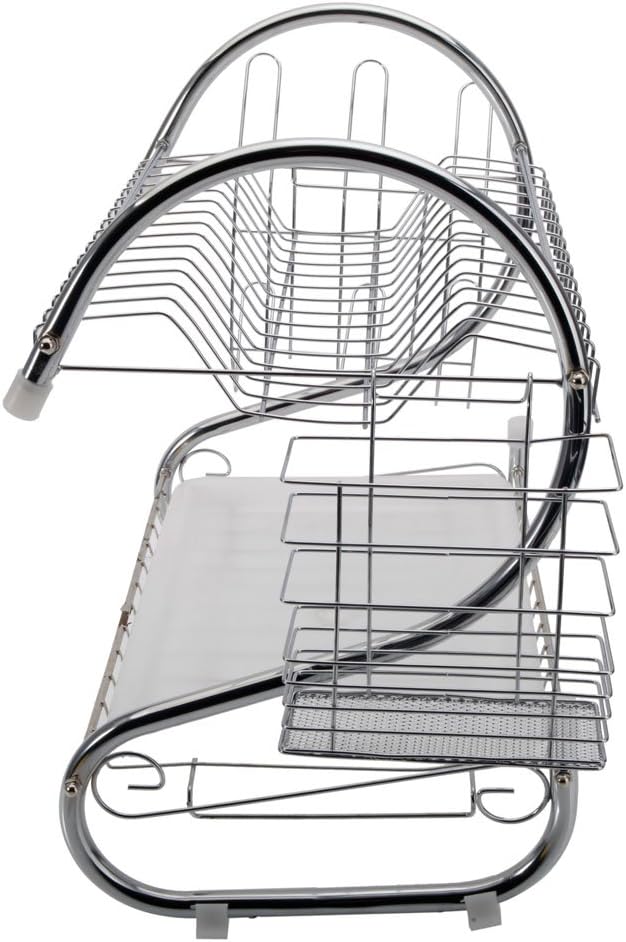 STAINLESS STEEL RECTANGLE DISH DRAINER RACK / BASKET WITH DRIP TRAY - Discount Karo