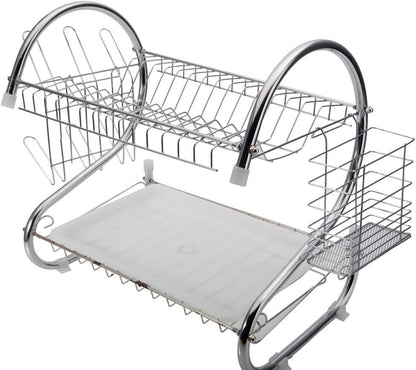 STAINLESS STEEL RECTANGLE DISH DRAINER RACK / BASKET WITH DRIP TRAY - Discount Karo