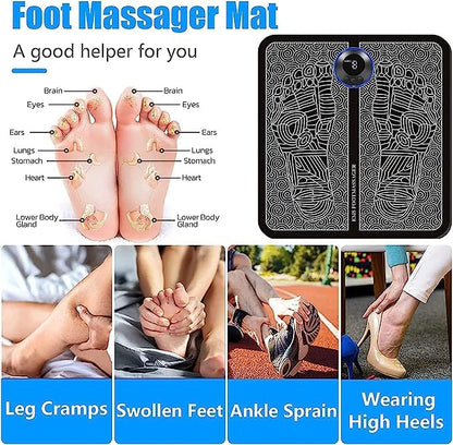 EMS Foot Massager, Electric Feet Massager, Deep Kneading Circulation Foot Booster for Feet and Legs Muscle Stimulator, Folding Portable Electric Massage Machine (Mix Design) - Discount Karo