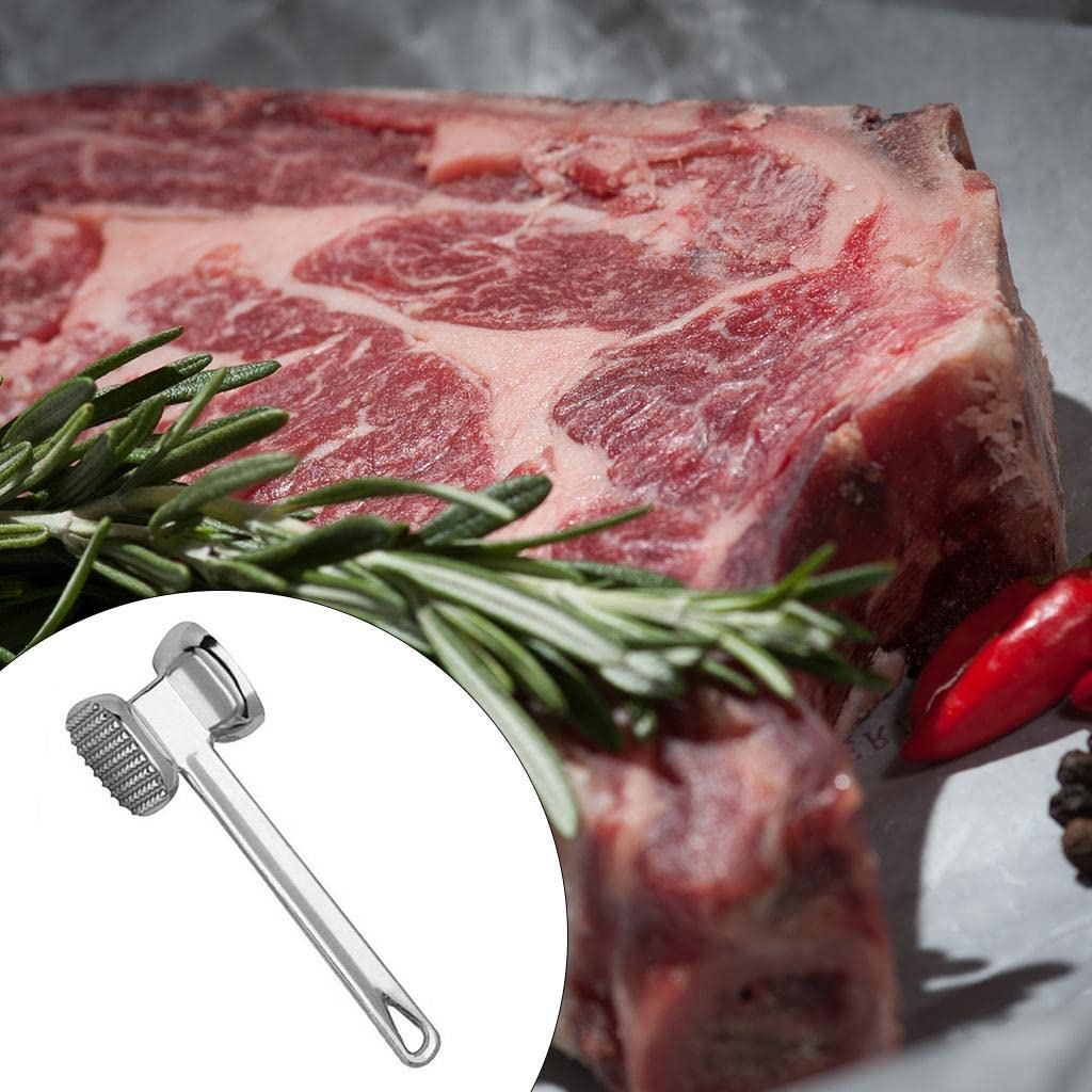 Double Sided Beef Steak Mallet (Aluminum): Meat Tenderizer Hammer - Discount Karo