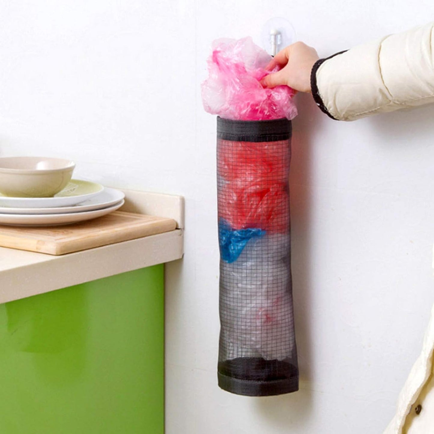 Hanging Waste Bag Holder, Garbage Bag Storage Bag, Widening Handle Hanging Sturdy for Store Garbage Bags Home Store Debris Kitchen, Bedroom Large Capacity for Restaurant (1 Pc) - Discount Karo