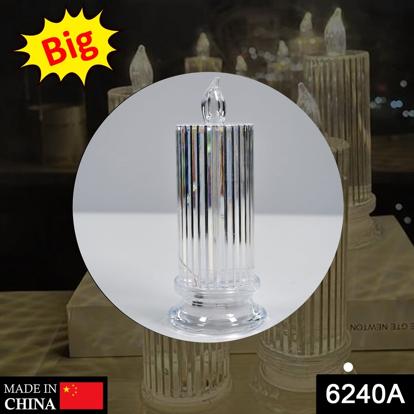 6240A Simple Candles for Home Decoration, Crystal Candle Lights 