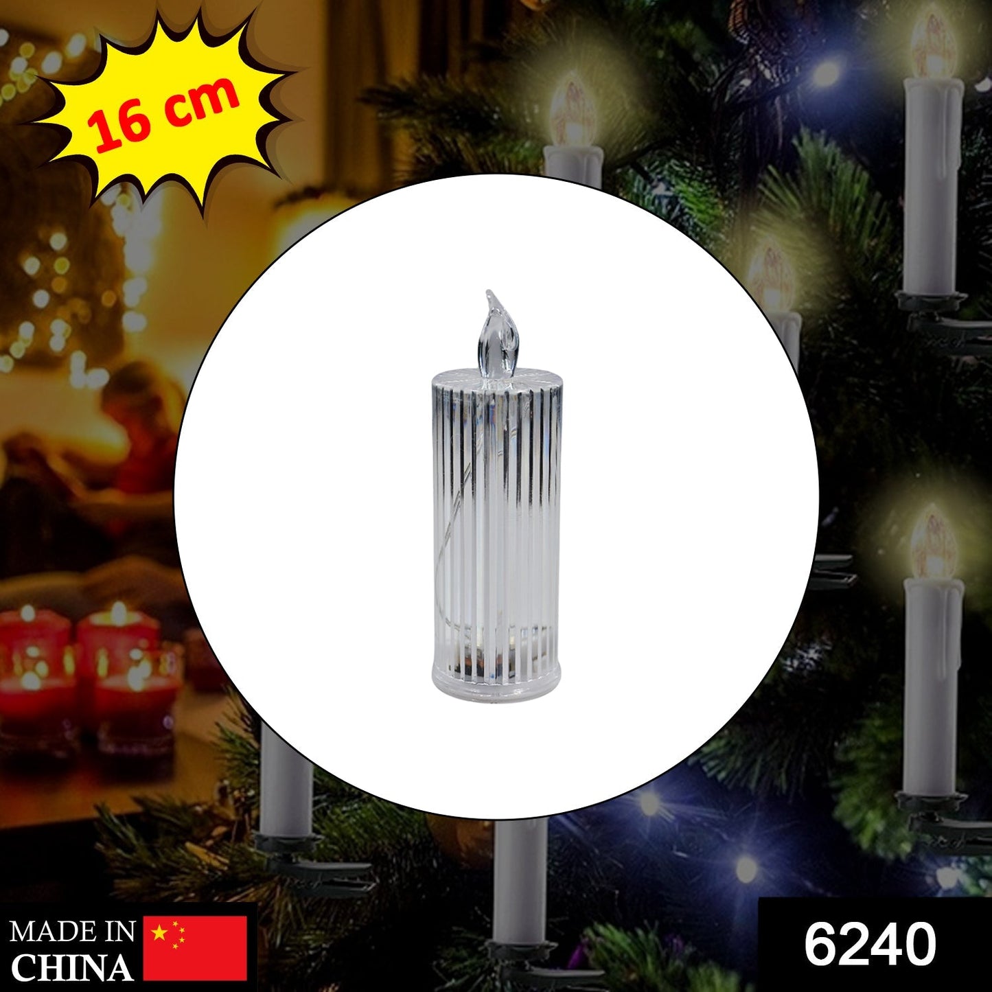 6240 Simple Candles for Home Decoration, Crystal Candle Lights 