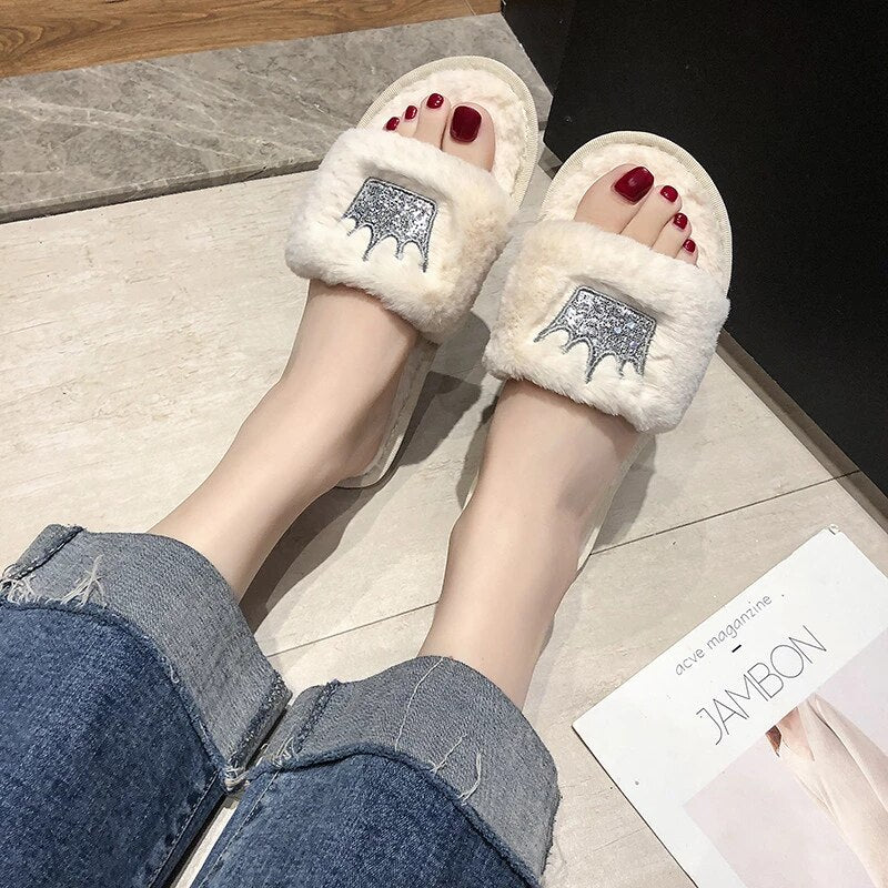 Women's Warm Winter Slippers Womens Fur Slippers