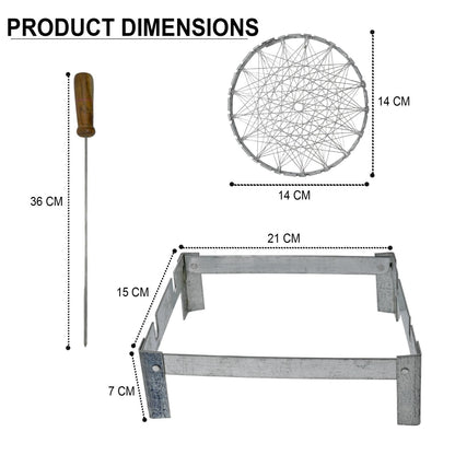 Barbeque Grill Stand with 2 Skewers & 1 Jali