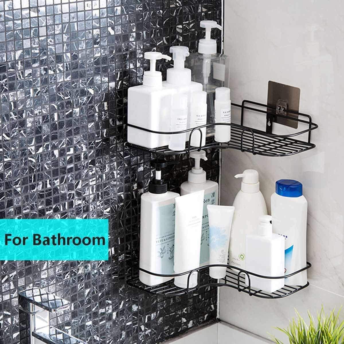 Metal Bathroom Corner Rack Storage Shelves - Discount Karo