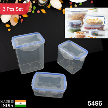 Kitchen Storage Container Set with Food Grade Plastic and Air Seal Lock Lid for Storage of Grocery, Spices, Dry fruits Use For Home, Office, Restaurant, Canteens (3 Piece Set) - Discount Karo