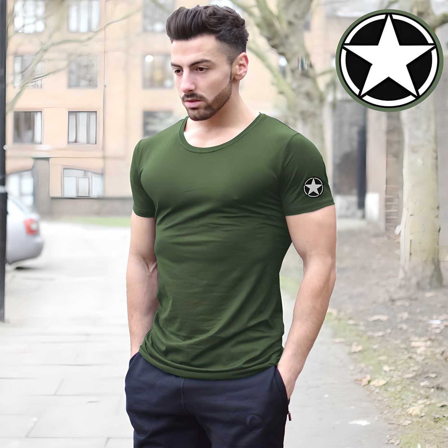 Cotton Solid Half Sleeves T-Shirt