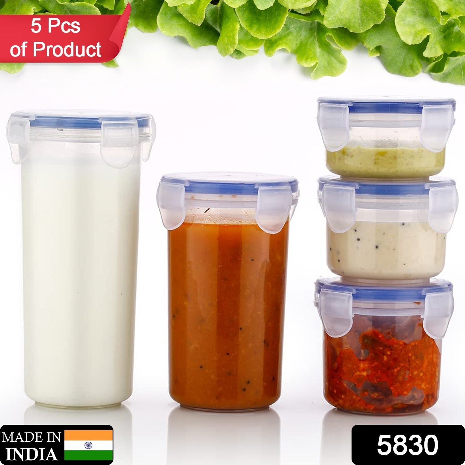 Plastic Liquid Round Airtight Food Storage Container with Leak Proof Locking Lid - Discount Karo