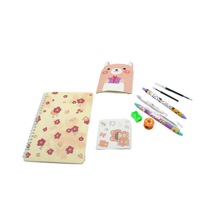 Cartoon Stationery Box  Cartoon Design School Box Book , diary , Pen , Eraser, Sharpner , Sticker & Pen Refill Student Gift School box  (1 box) - Discount Karo