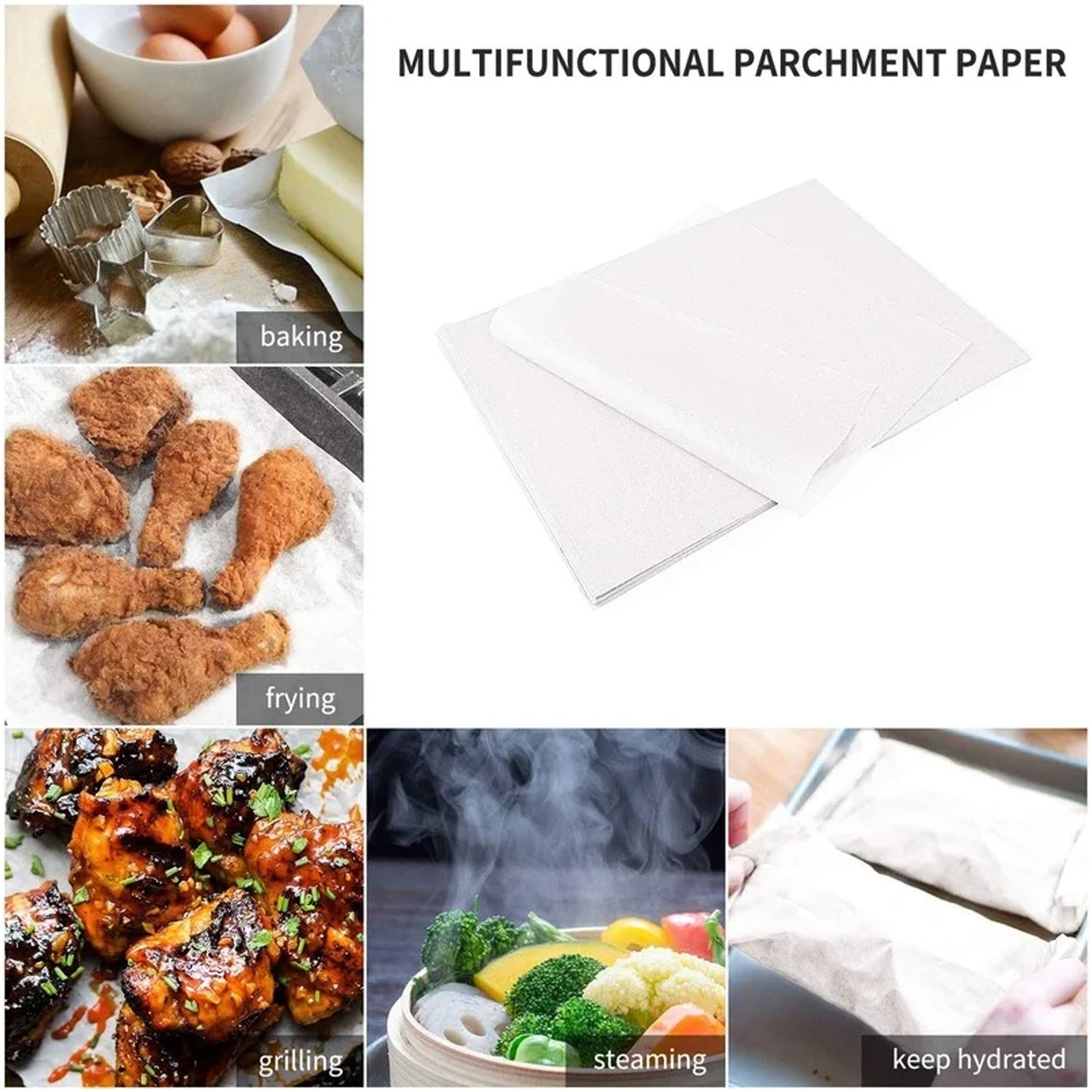 Non-Stick Parchment Paper: Easy Cleanup for Baking, Grilling & More (Microwave & Oven Safe) - Discount Karo