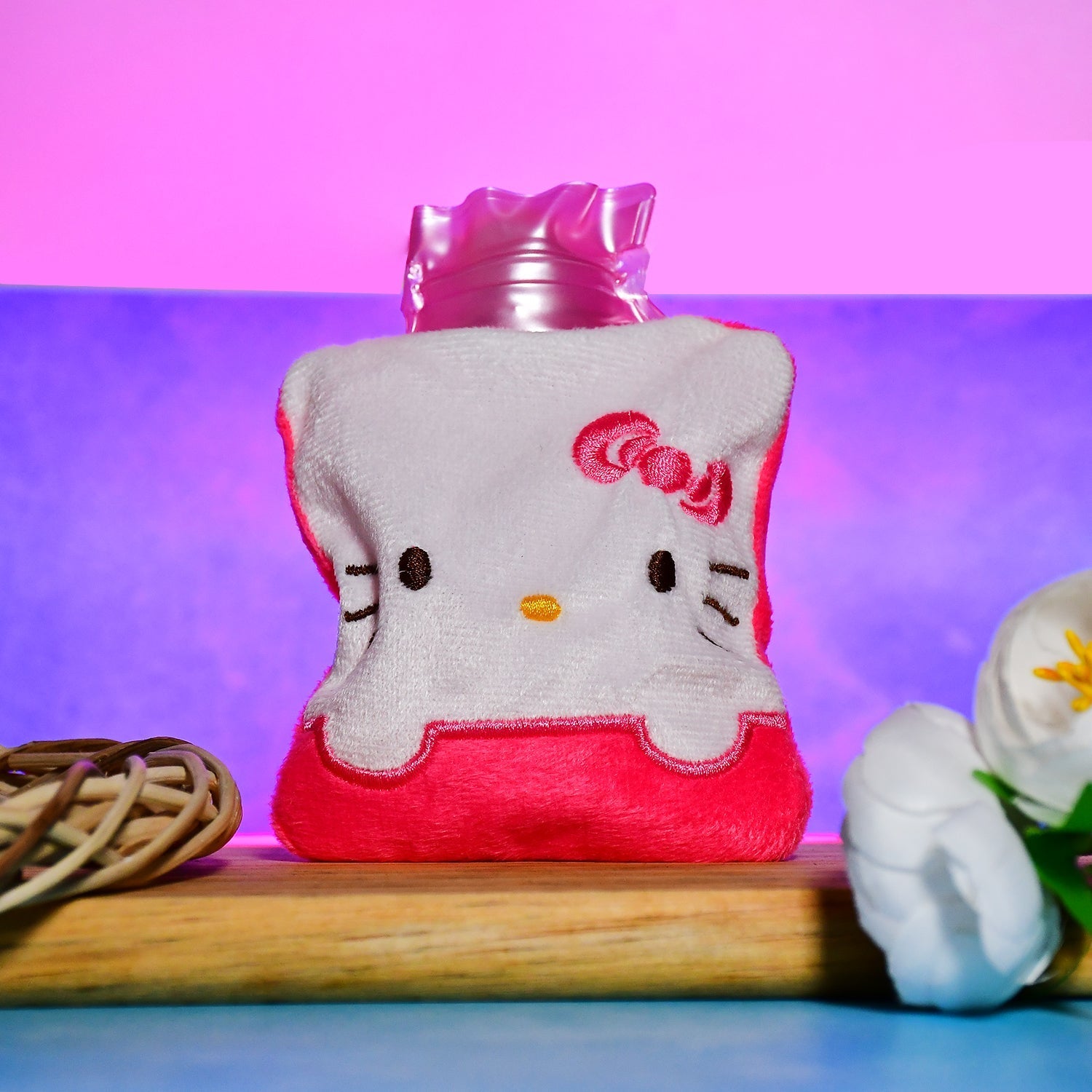 Pink Hello Kitty Small Hot Water Bag with Cover for Pain Relief - Discount Karo