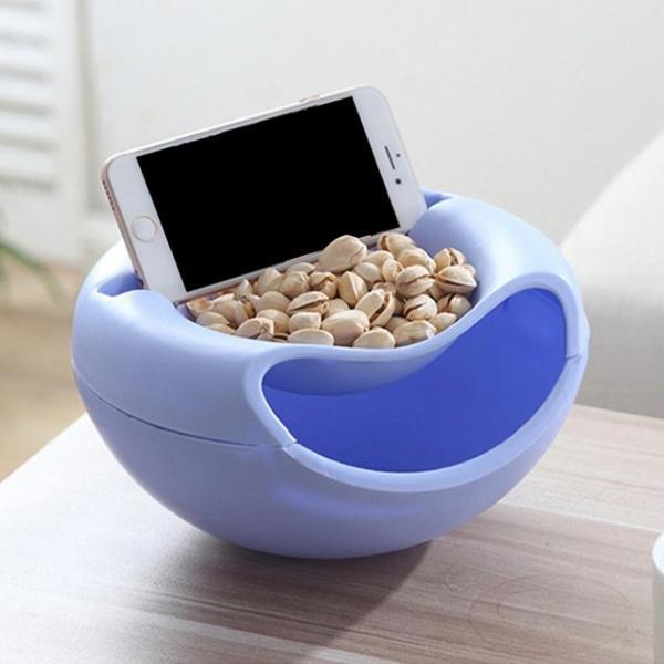 250 Pista Nut Fruit Platter Serving Bowl With Mobile Phone Holder by HomeFast 