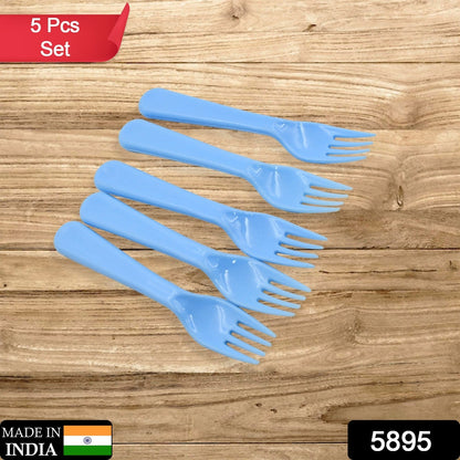 Reusable Premium Heavy Weight Plastic Forks, Party Supplies, One Size, plastic 5pc Serving Fork Set for kitchen, Travel, Home (5pc) - Discount Karo