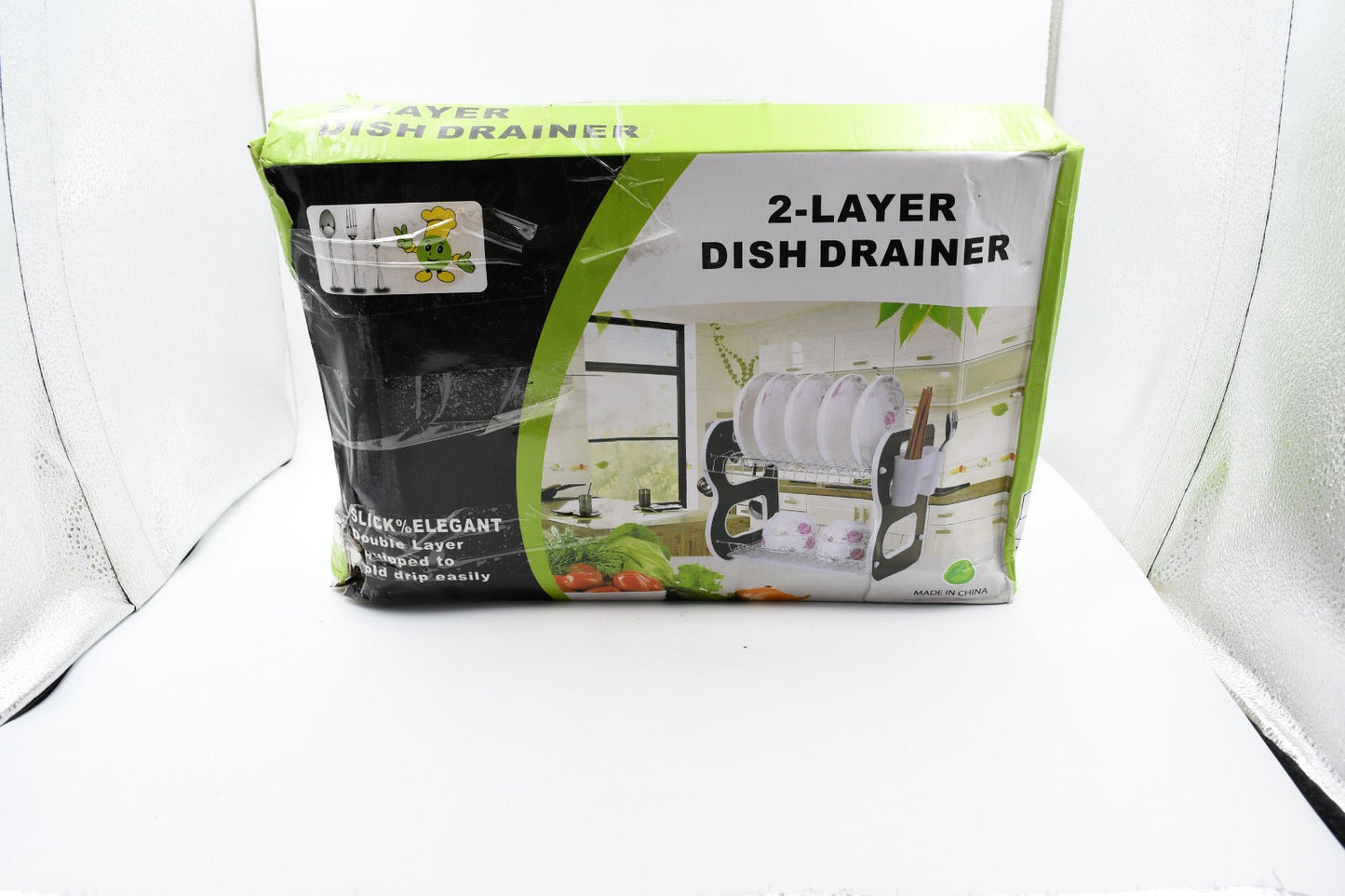 DISH DRAINER TWO LAYER DISH DRYING RACK WITH DRAIN BOARD - Discount Karo