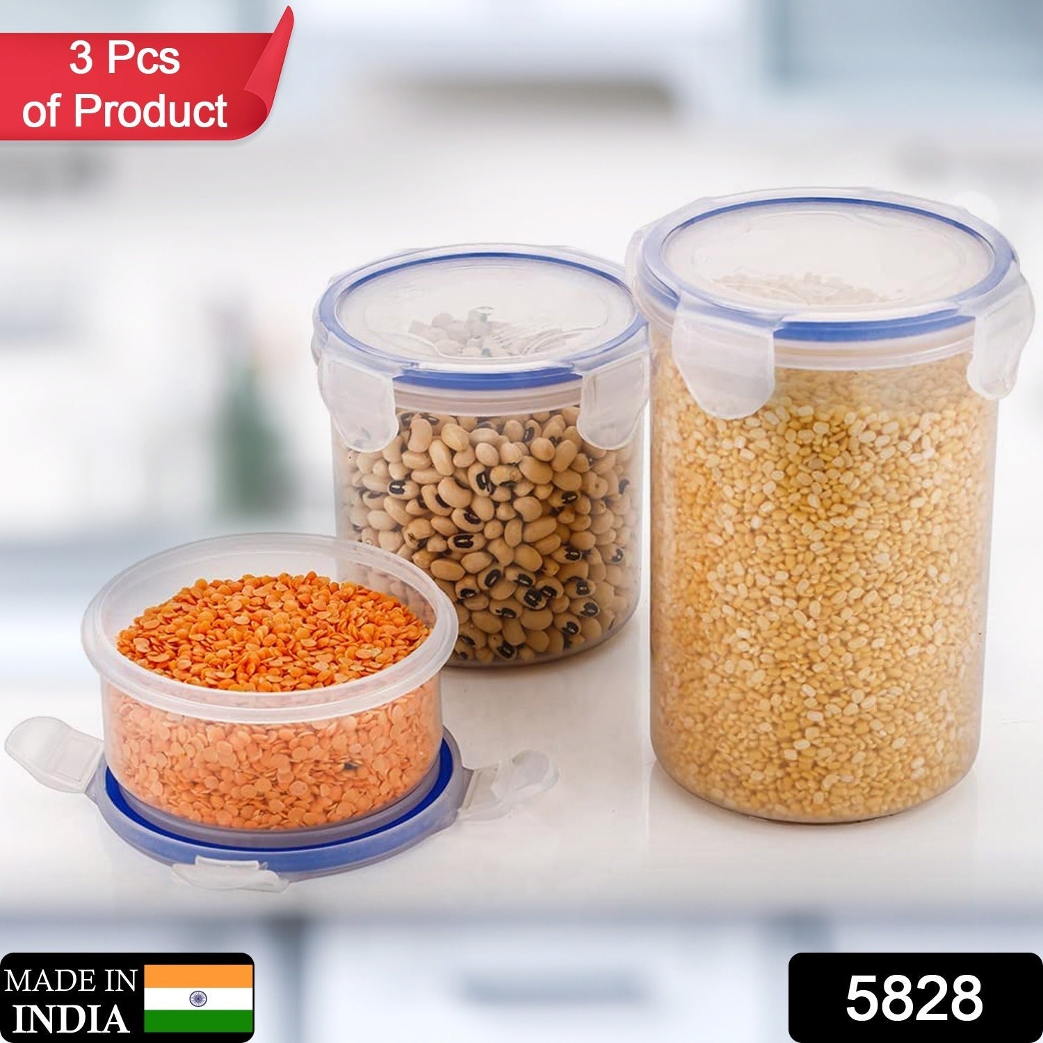 Leakproof & Airtight: 3 Pc Round Food Storage Set (500ml-1500ml) - Discount Karo