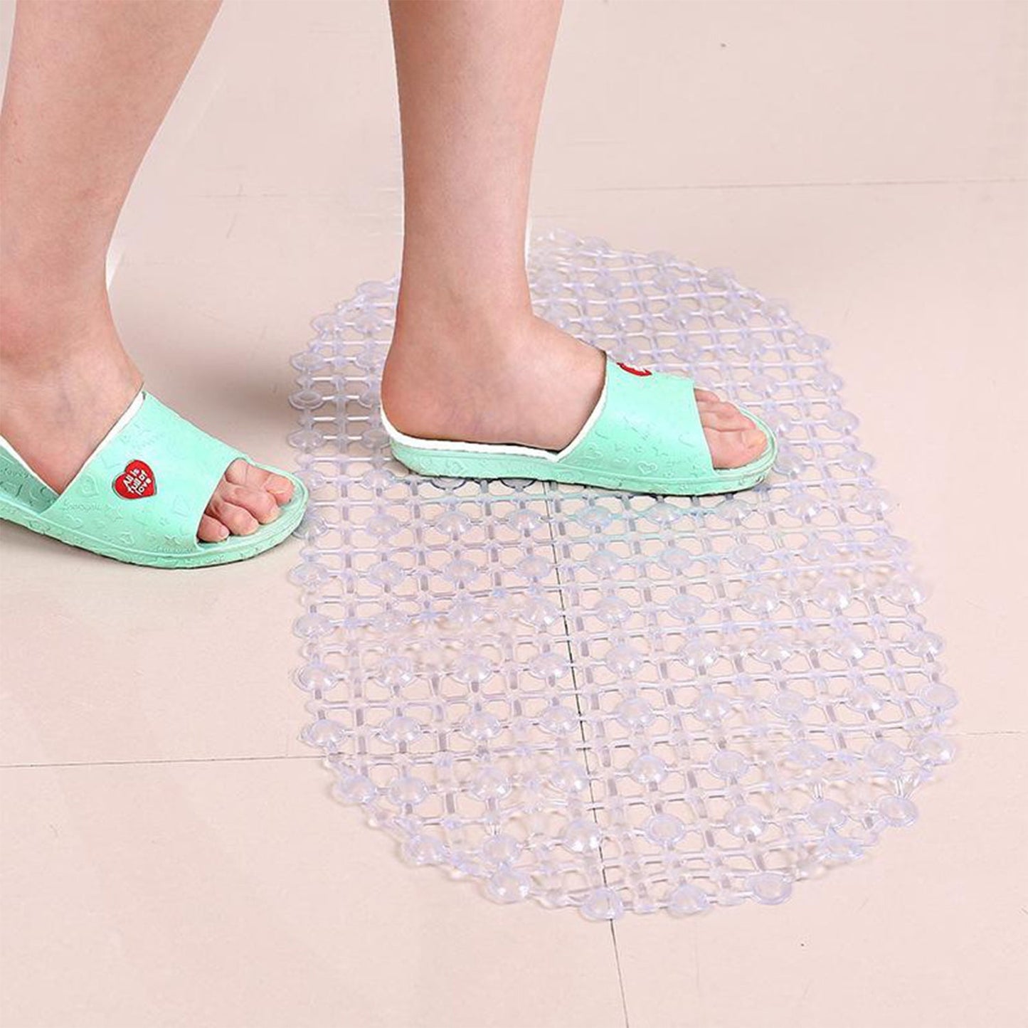 4933 Nonslip Soft Rubber Bath Mat for Bathtub and Shower, Anti Slip Bacterial Anti Bacterial Machine Washable PVC Bath Mat 