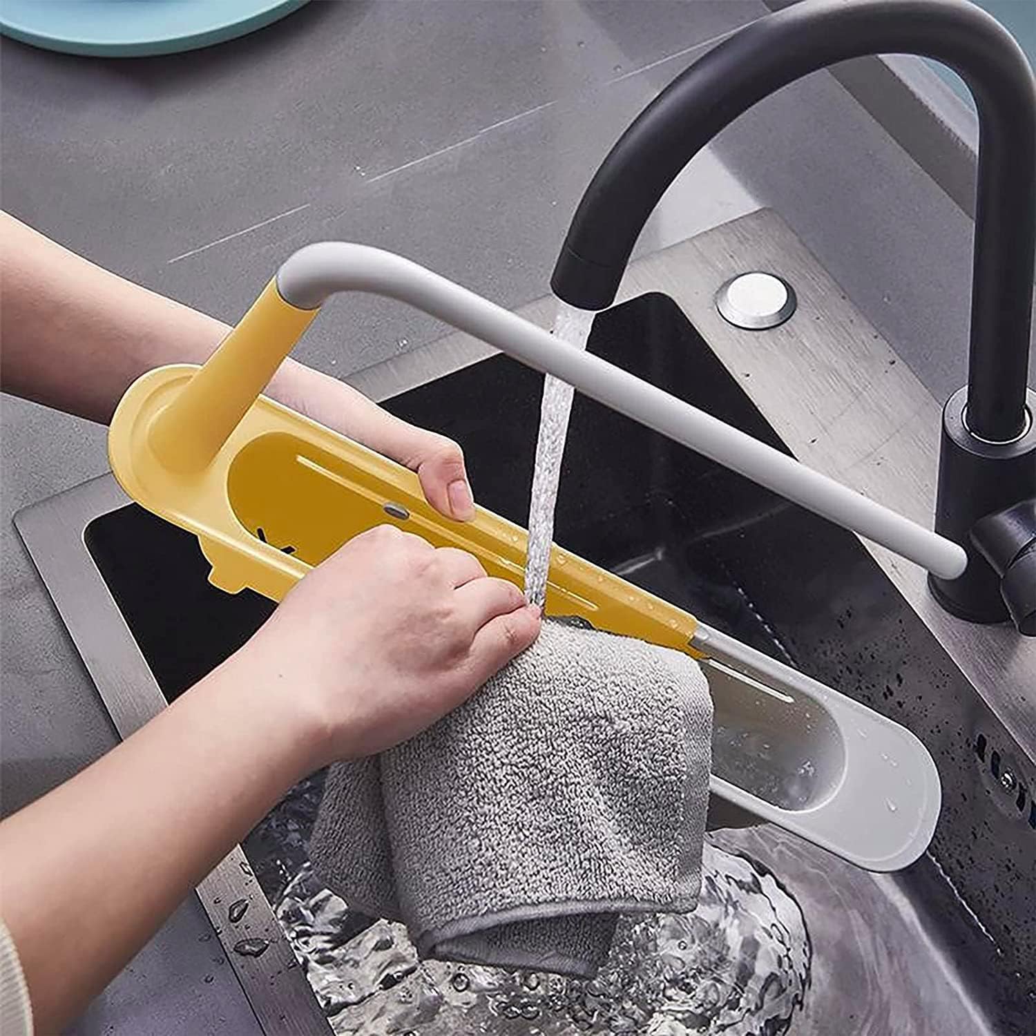 Telescopic Sink Storage Rack Material Kitchen Rag Rack Dishwashing Organizer Shelf Drain Basket Pp Under Sink Organizers ( Mic Color 1 Pc) - Discount Karo