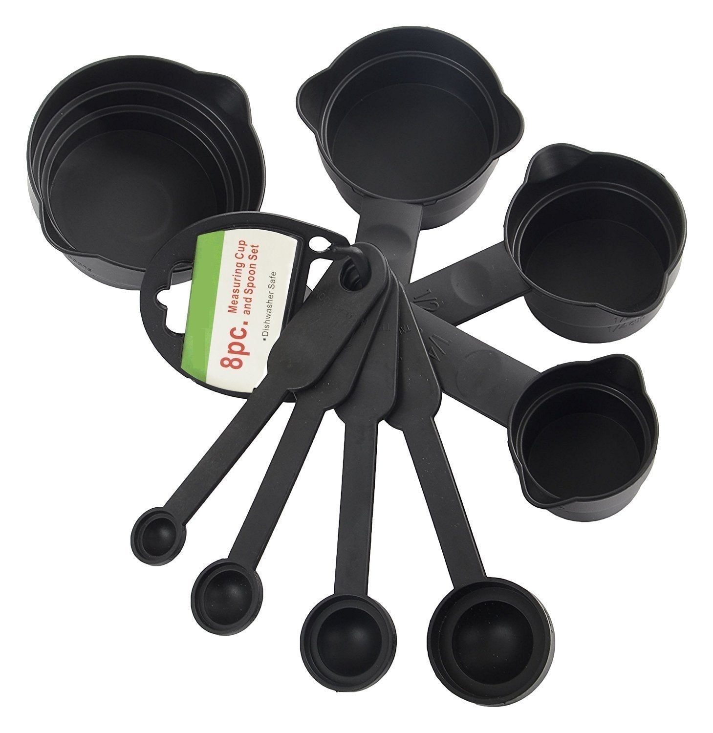 106 Plastic Measuring Cups and Spoons (8 Pcs, Black) Discount Karo