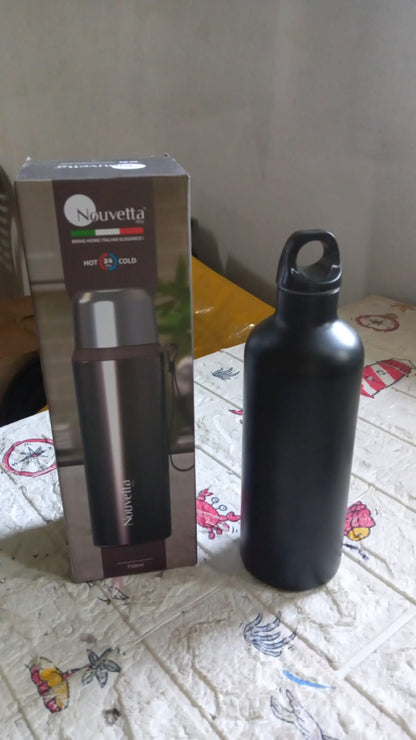 Vacuum Stainless Steel Water Bottle With Carry Handle, Fridge Water Bottle, Leak Proof, Rust Proof, Cold & Hot | Leak Proof | Office Bottle | Gym | Home | Kitchen | Hiking | Trekking | Travel Bottle (Approx 750 ML ) - Discount Karo