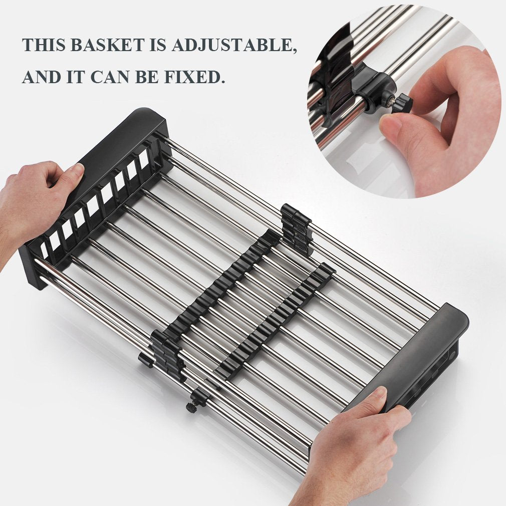 Stainless Steel Expandable Kitchen Sink Dish Drainer - Discount Karo