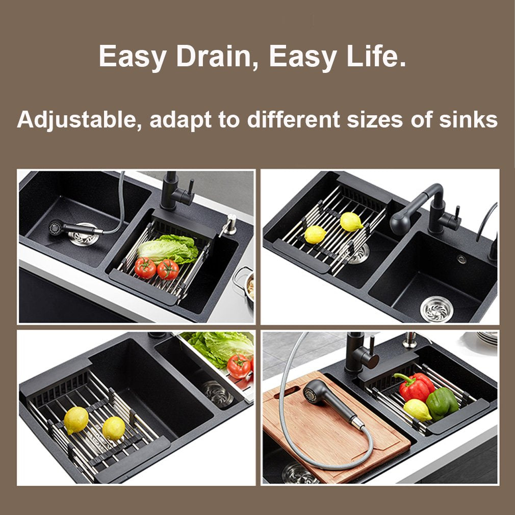 Stainless Steel Expandable Kitchen Sink Dish Drainer - Discount Karo