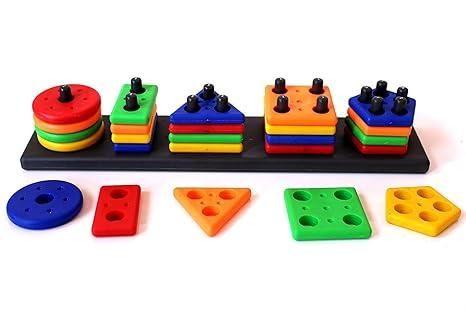 Geometric Stacker Shape Sorter Blocks