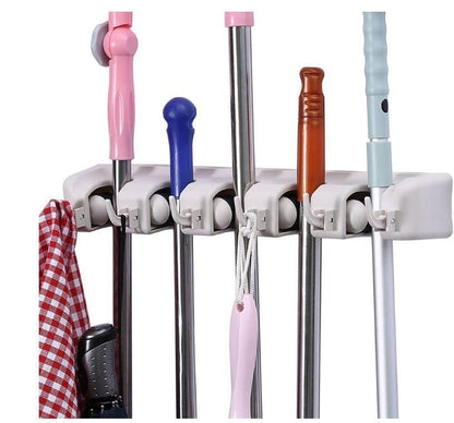 Multipurpose Wall Mounted Organizer Mop and Broom Holder - Discount Karo