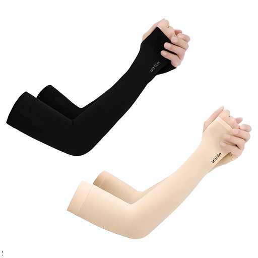 Unisex Cotton/Nylon Full Hand Arm Sleeve Gloves (Pack Of 2 Pair)