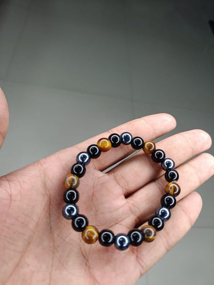 Tiger Eye Matte Black Beaded Bracelet(Combo)