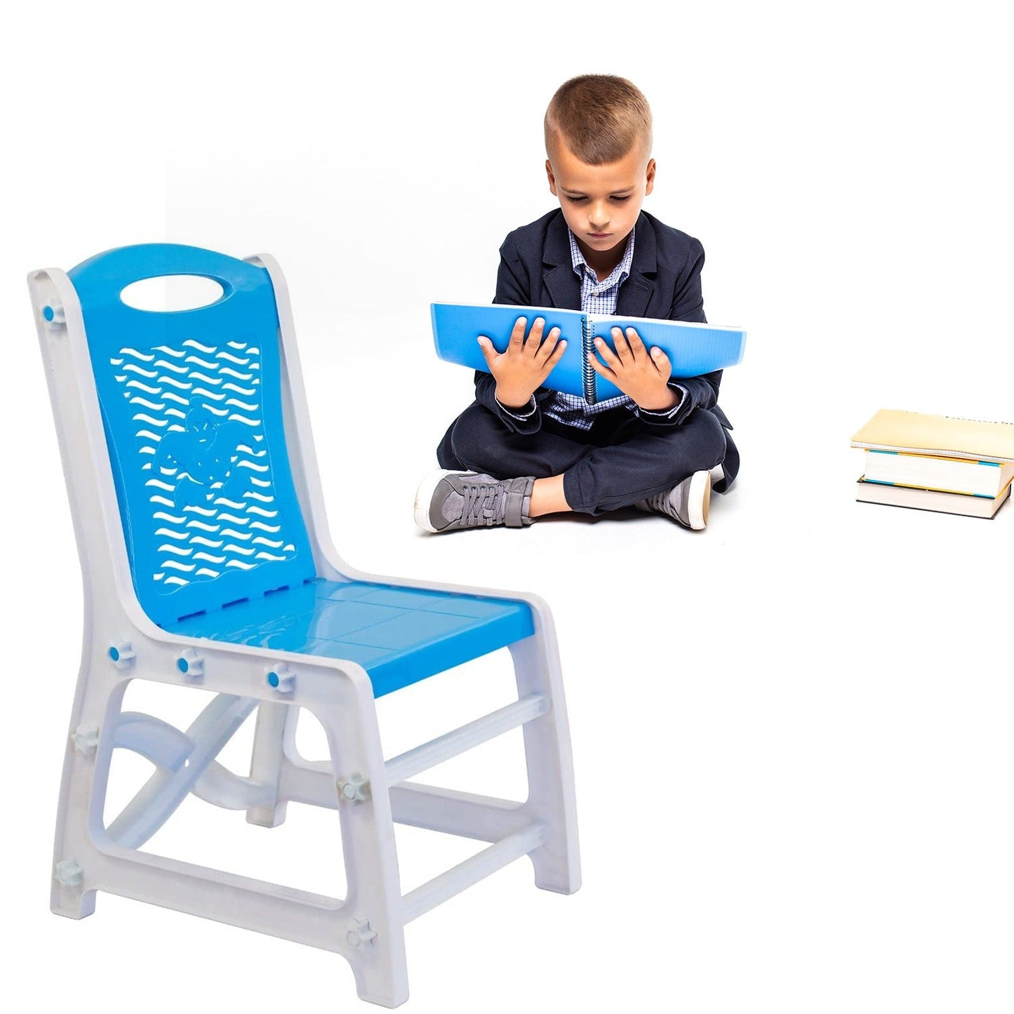 Study Table And Chair Set For Boys And Girls With Small Box Space For Pencils Plastic High Quality Study Table (Blue) - Discount Karo