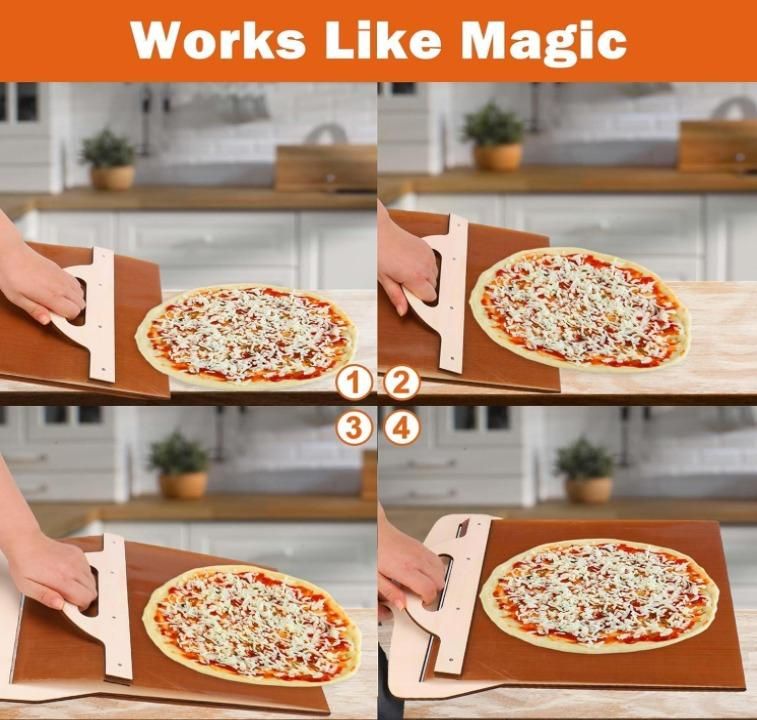 Wooden Pizza Paddle with Smooth Handle for Transfer The Pizza Crust - Discount Karo