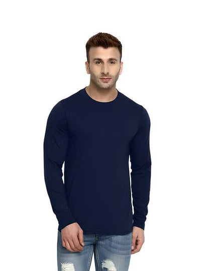 Cotton Solid Full Sleeves T-Shirt