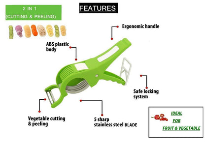 Plastic 2 in 1 Vegetable & Fruit Multi Cutter - Discount Karo