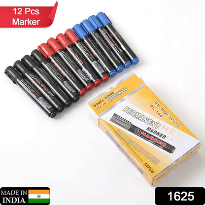 Black Permanent Marker Leak Proof Marker Craftworks, School Projects and Other | Suitable for Office and Home Use (Pack Of 12 Pc) - Discount Karo