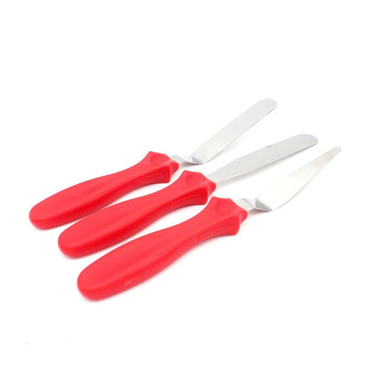 MULTI-FUNCTION STAINLESS STEEL CAKE ICING SPATULA FLAT ANGULAR TRIANGLE PALLET KNIFE SET - Discount Karo