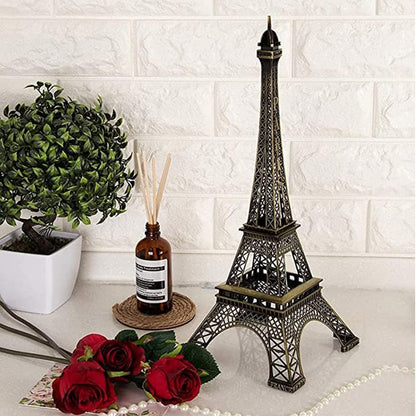 4733 Antique Finish 3D Metal Paris Eiffel Tower Metal Craft Famous Landmark Building Metal Statue, Cabinet, Office, Gifts Decorative Showpiece. 