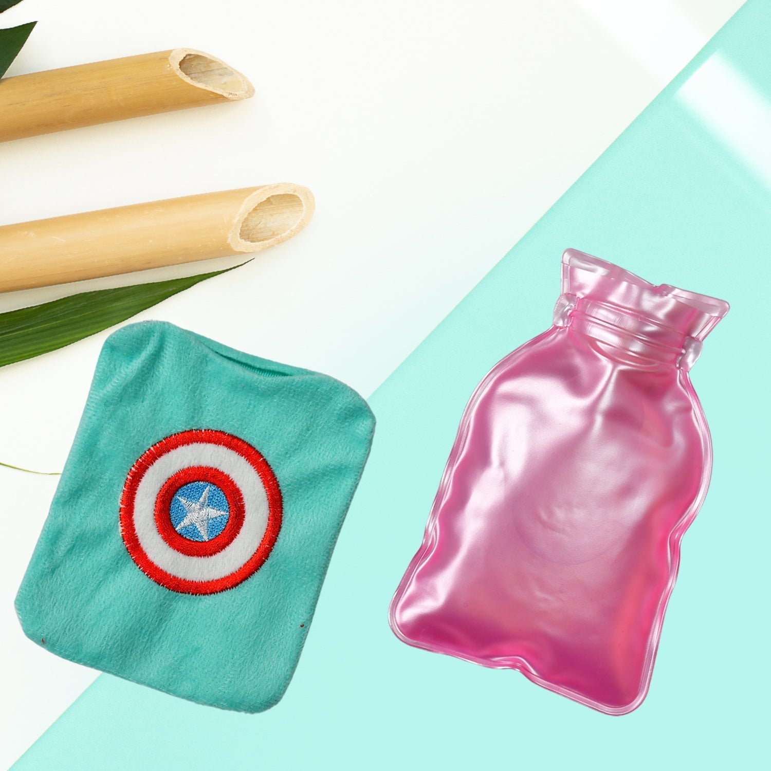 Captain America Print Small Hot Water Bag with Cover for Pain Relief - Discount Karo