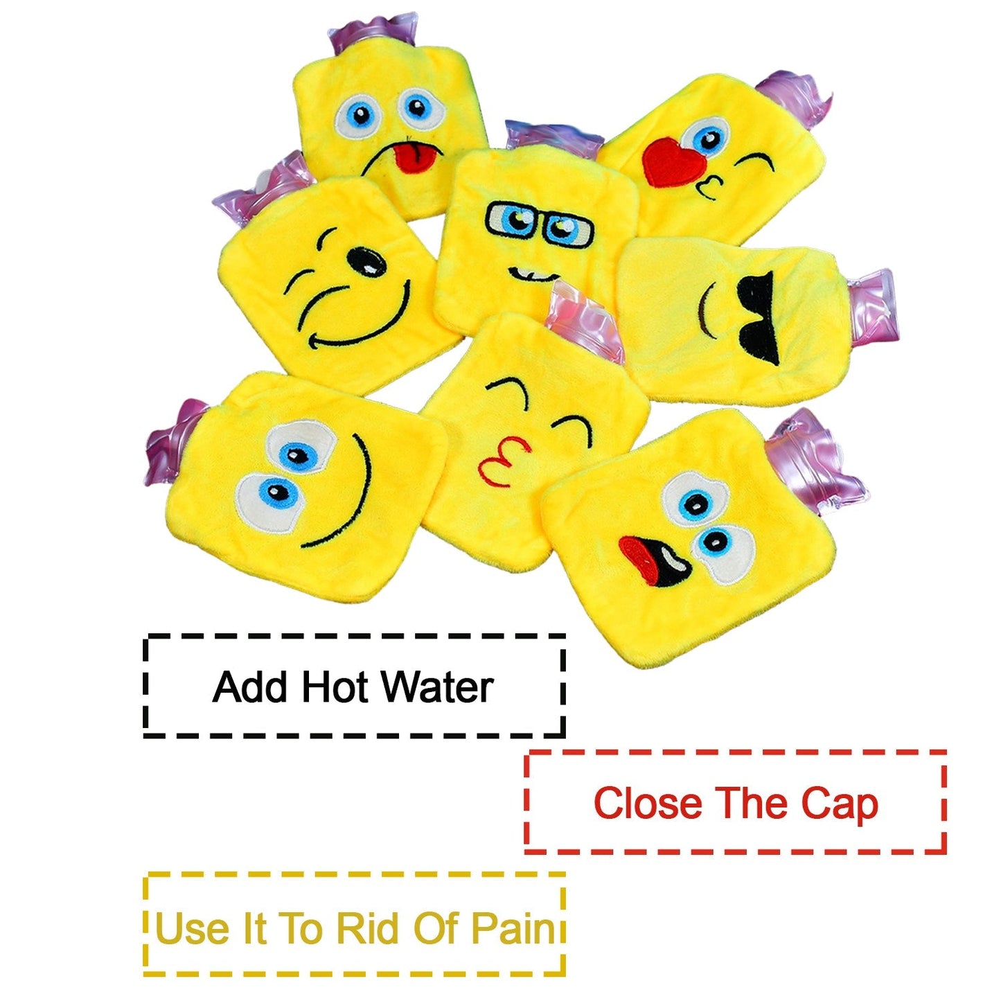 Fun Emoji Relief (1 Pc): Mini Hot Water Bag for Aches & Pains - Discount Karo