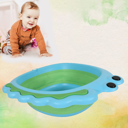 Frog Shape Wash Basin, Space Saving Multi Function Foldable Baby Wash basin Easy Clean Lightweight Thicken for Washing Face for Home (33×31Cm / 1 pc) - Discount Karo