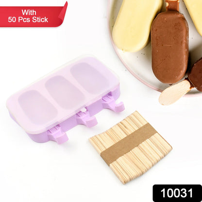 Silicone Popsicle Molds, Ice Pop Maker Molds with Lids and Sticks for Kids DIY Homemade Ice Cream, (With 50 Sticks) - Discount Karo